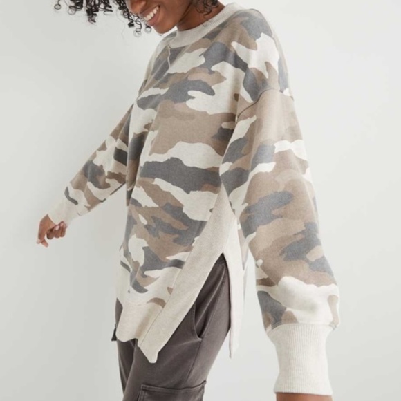 aerie Tops - Aerie Camo Oversized Crewneck Sweatshirt